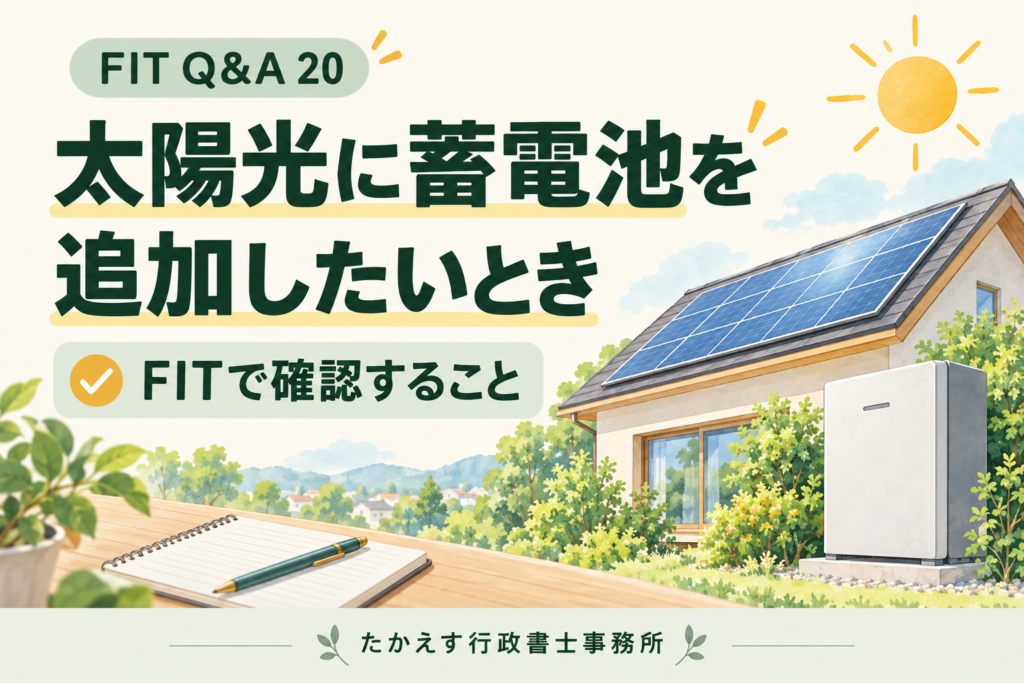 太陽光発電付き住宅に蓄電池を追加する前に、仕様書を確認するイメージ